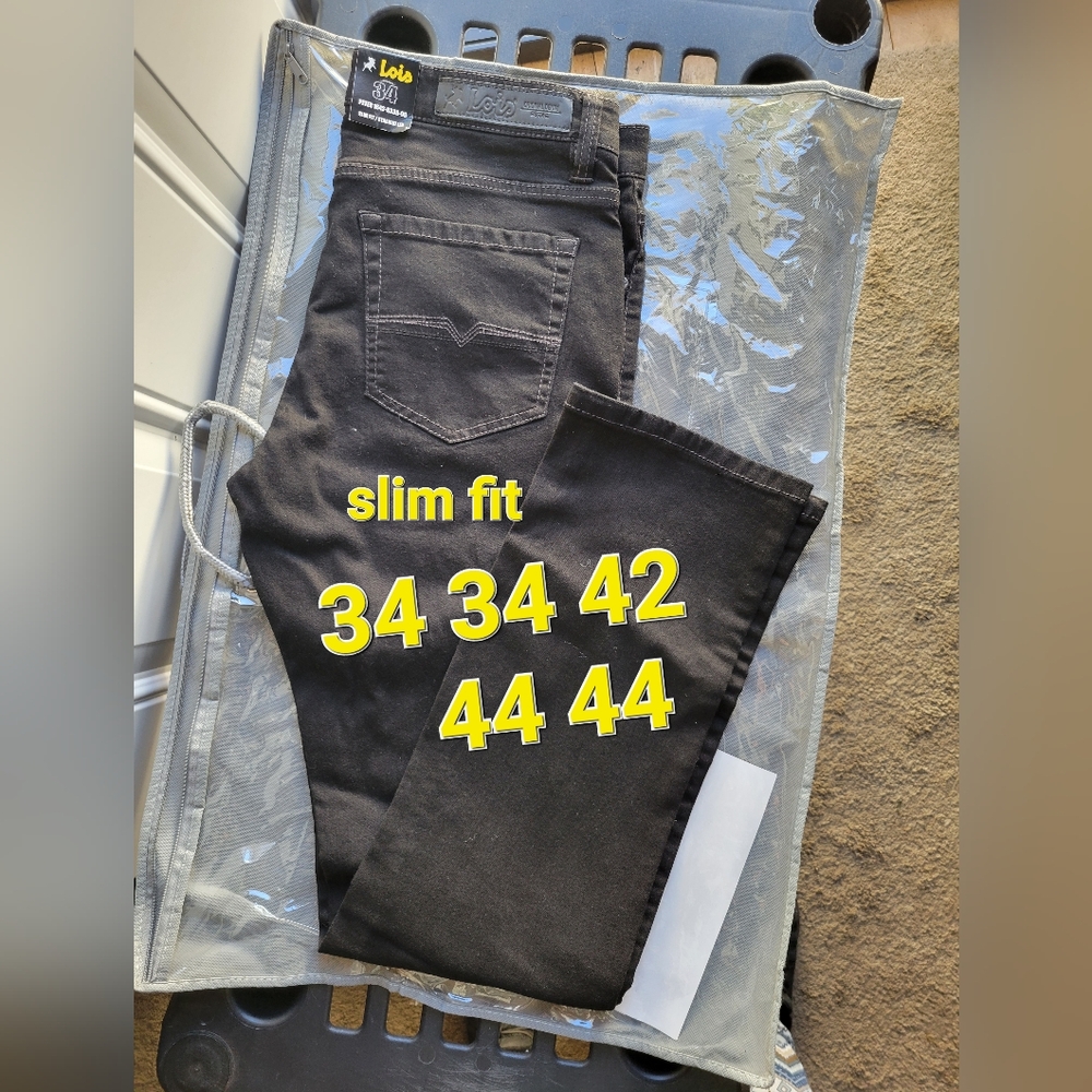 Men's Slim Black Lois Jeans With Stretch      33 Inch Inseam  3 Sizes